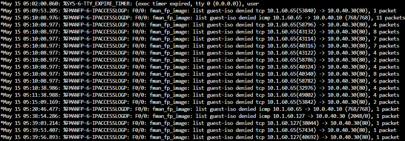 Figure 5: Guest VLAN DNS resolution with blocked internal access